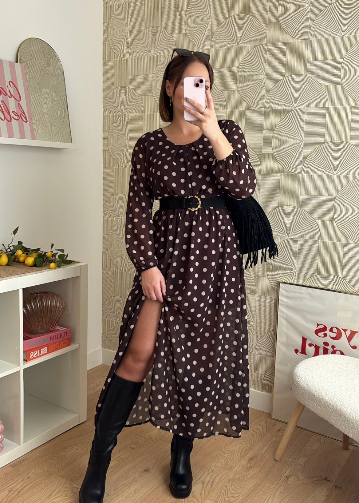 Robe longue marron - VICKYA