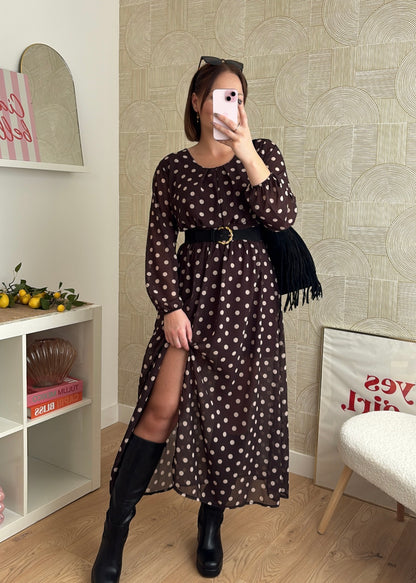 Robe longue marron - VICKYA