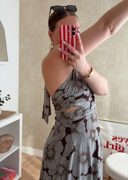 Robe longue marron - FLOWERS