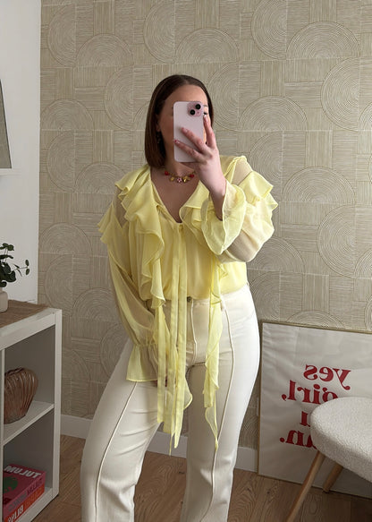 Blouse volantée jaune - NOÉMY