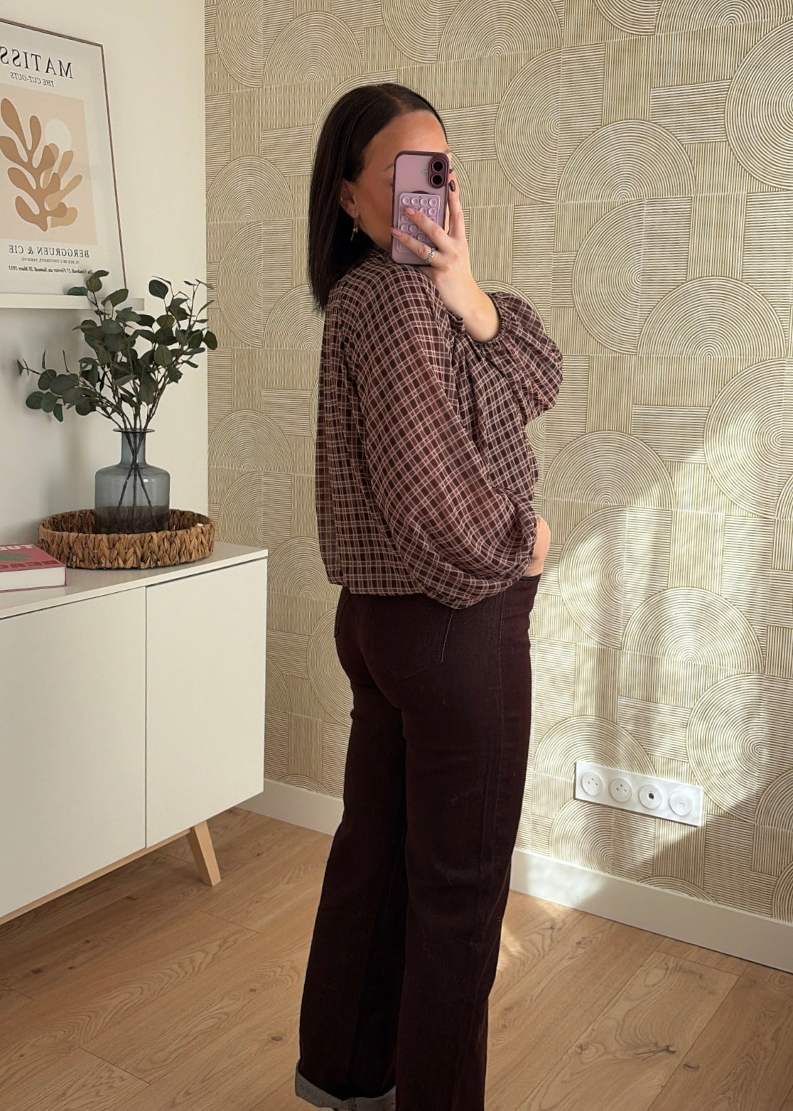 Jean wide leg choco - ARIA