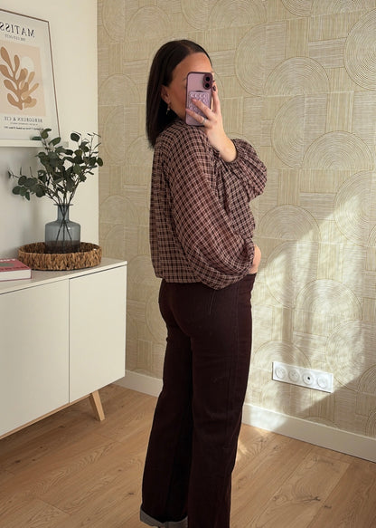 Jean wide leg choco - ARIA
