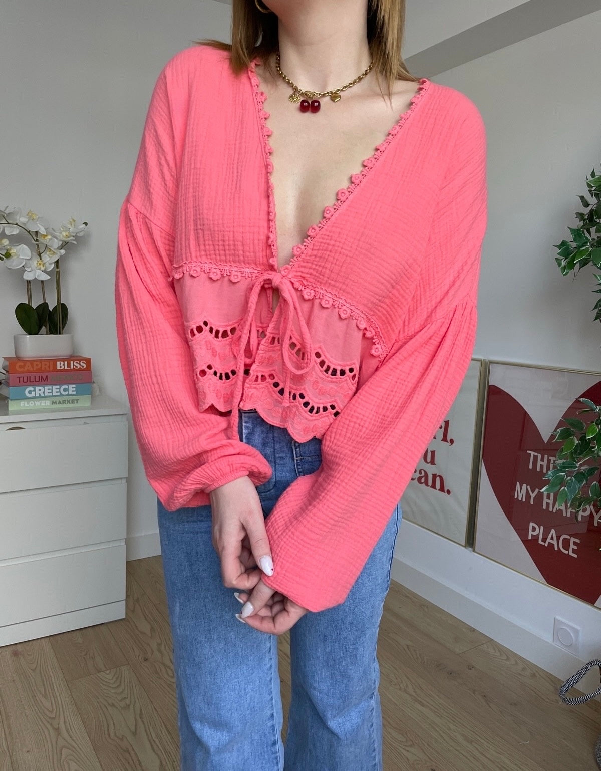 Blouse corail CAMILLE