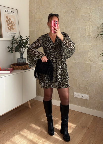 Robe kaki léopard - LÉOPOL