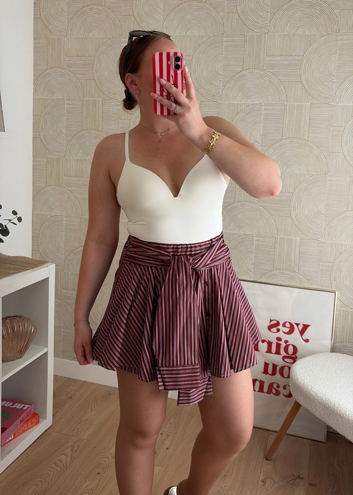 Jupe-short bordeaux - CHEMISIA