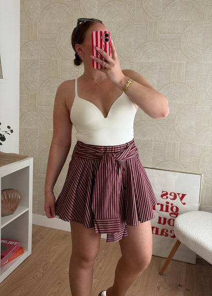 Jupe-short bordeaux - CHEMISIA