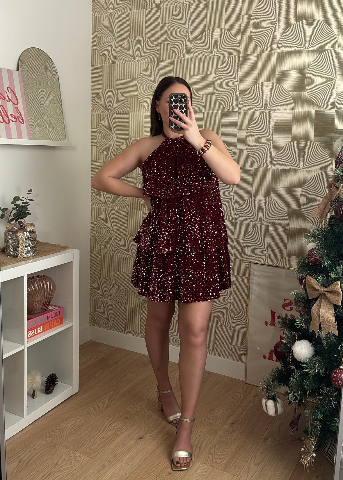 Robe à sequins bordeaux "L'INCROYABLE"