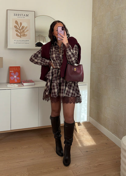 Robe chemise carreaux - DENSIA