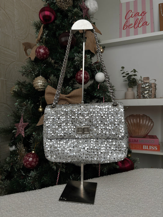 Sac à main argenté - SEQUINS