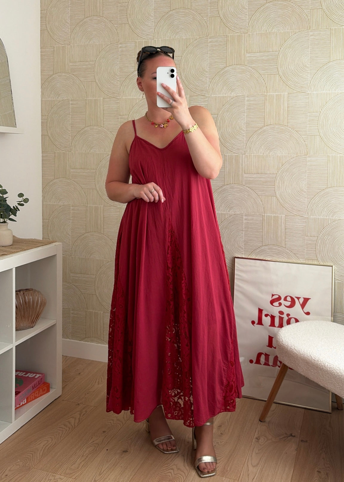 Robe dentelle bordeaux - CALIPSO