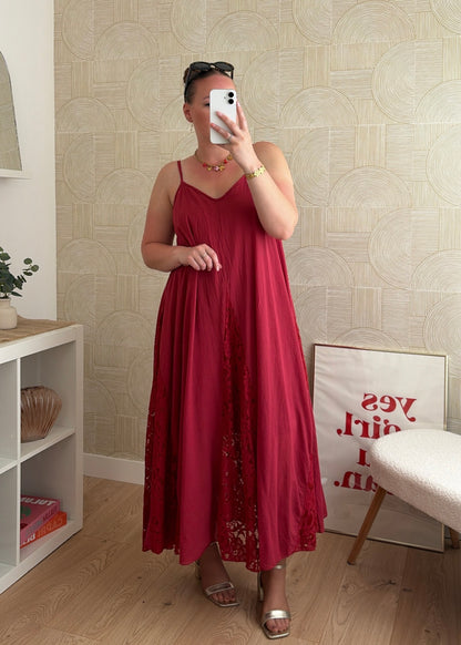 Robe dentelle bordeaux - CALIPSO