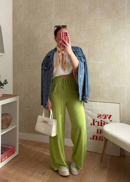 Pantalon fluide kiwi - CLAIRE