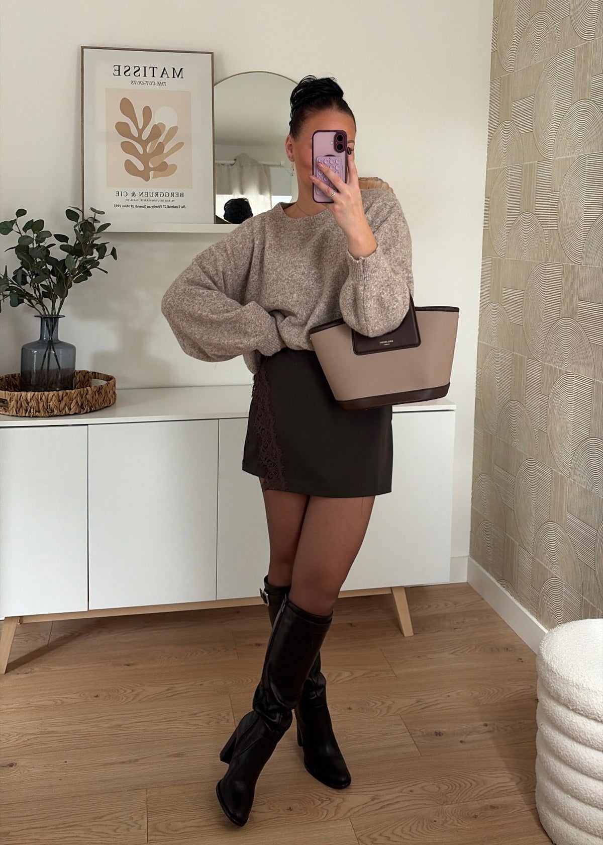 Jupe-short choco - DENTELLE