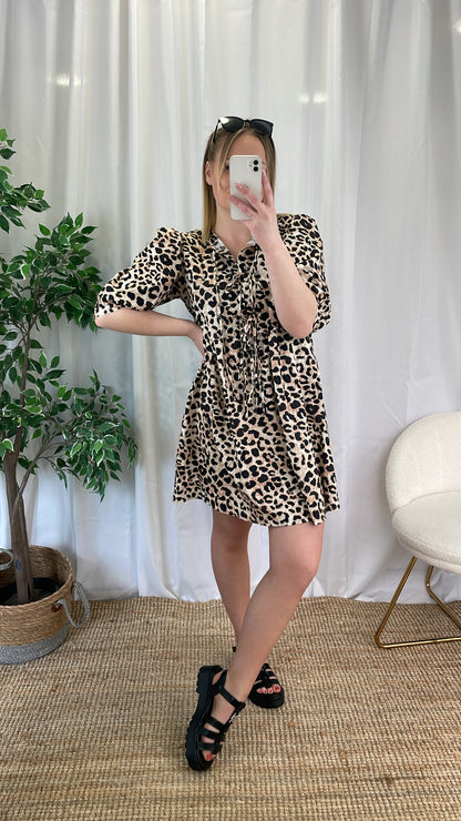 Robe ILONA - Beige & Noir