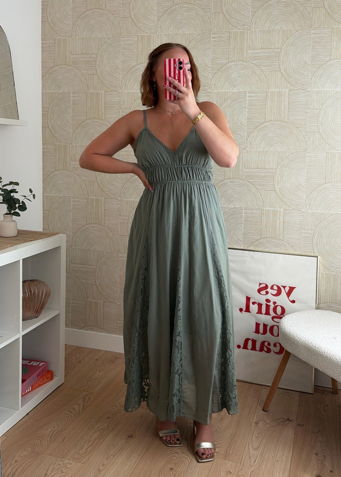 Robe longue kaki - AGATHE