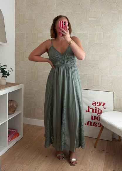 Robe longue kaki - AGATHE