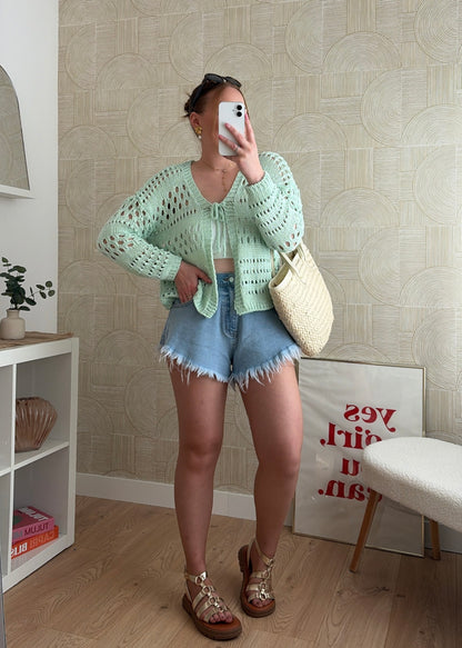 Gilet vert - CROCHET