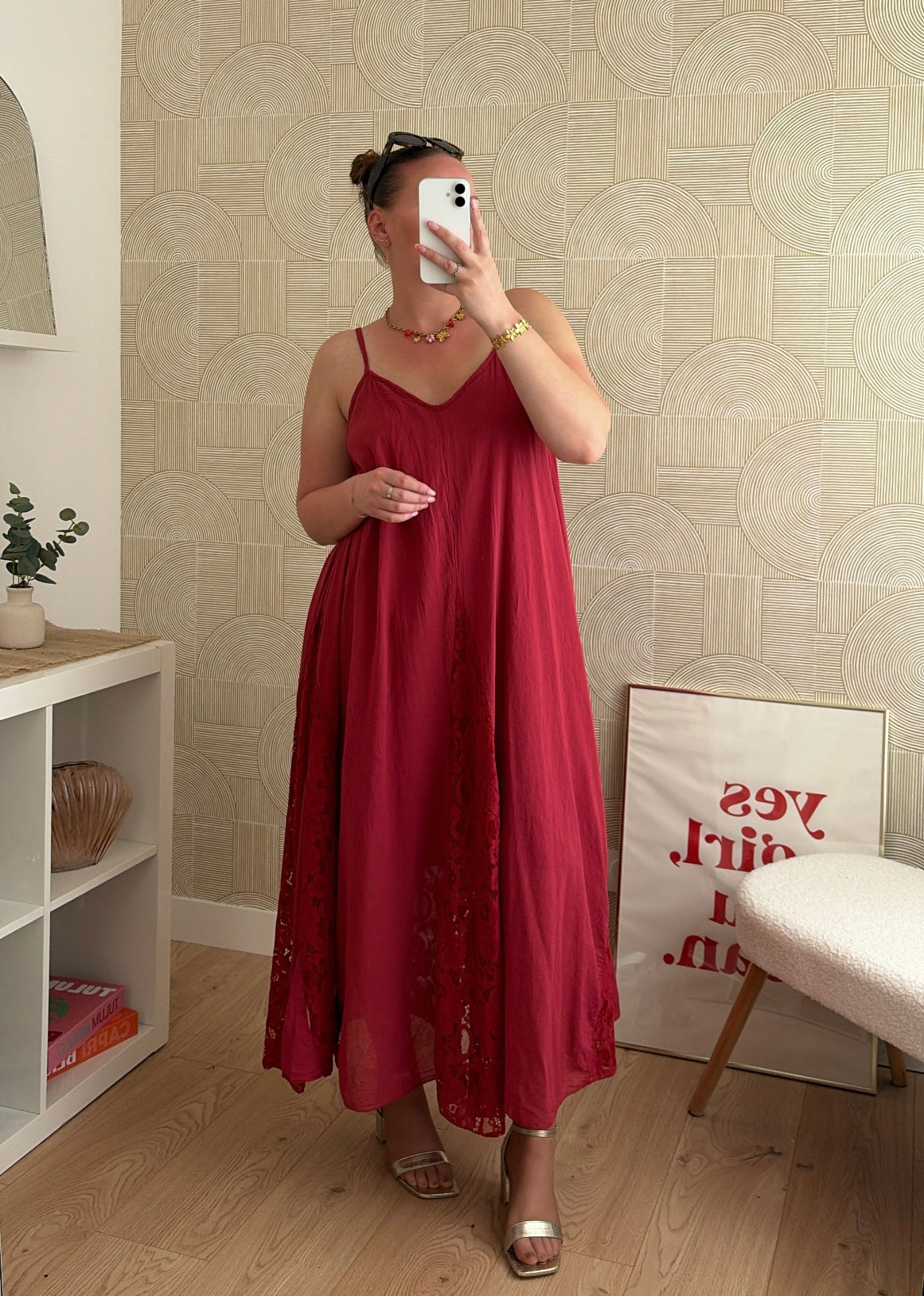 Robe dentelle bordeaux - CALIPSO