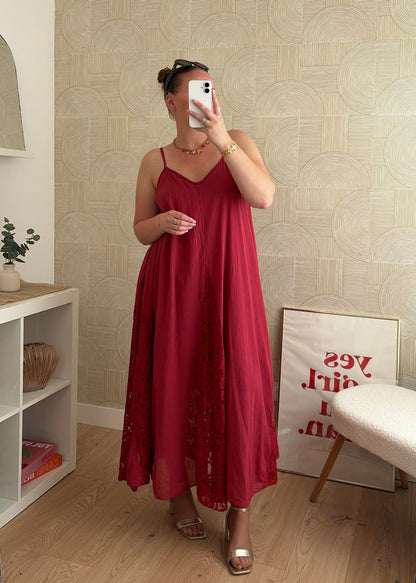 Robe dentelle bordeaux - CALIPSO
