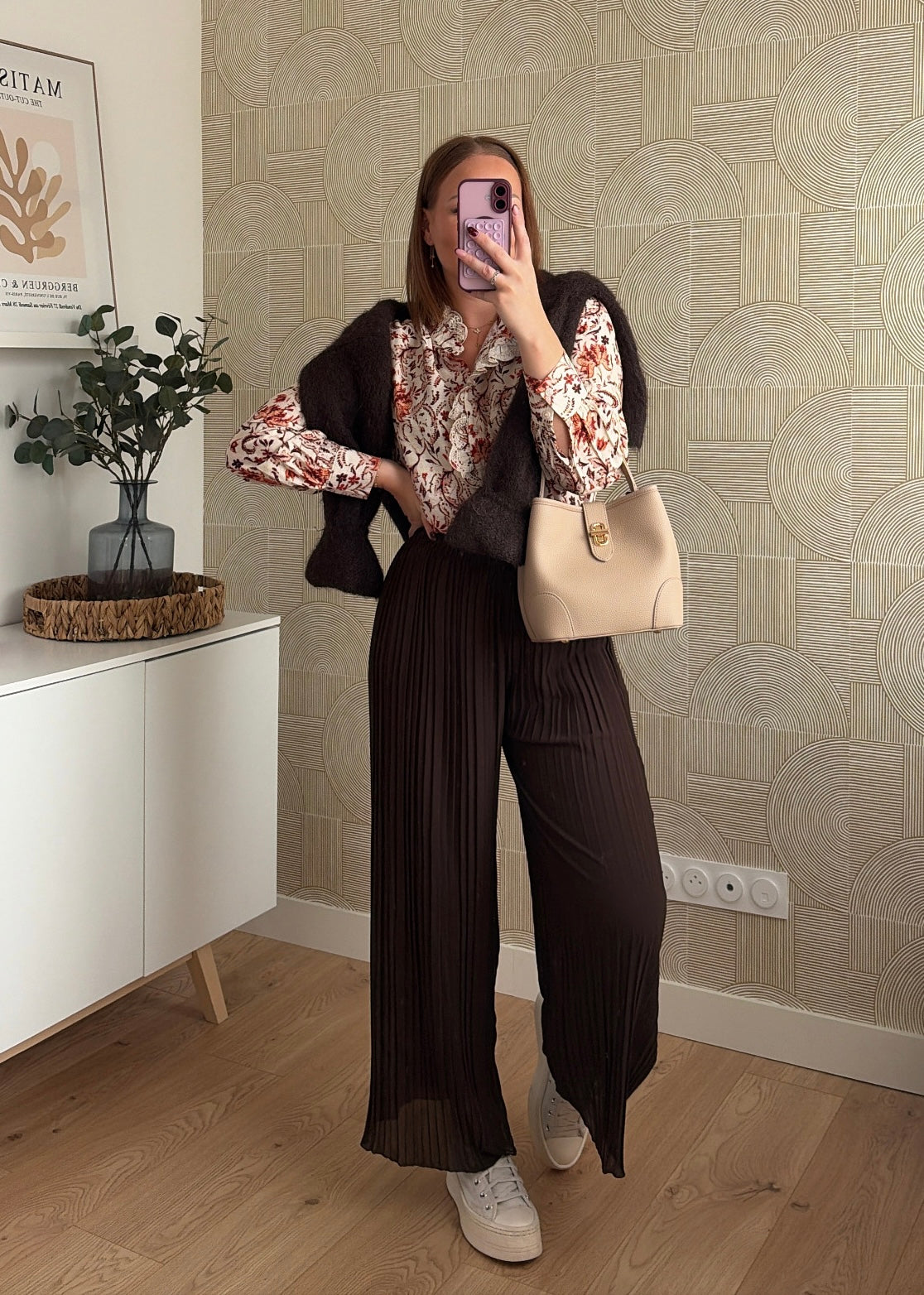 Pantalon plissé choco - MYLEE