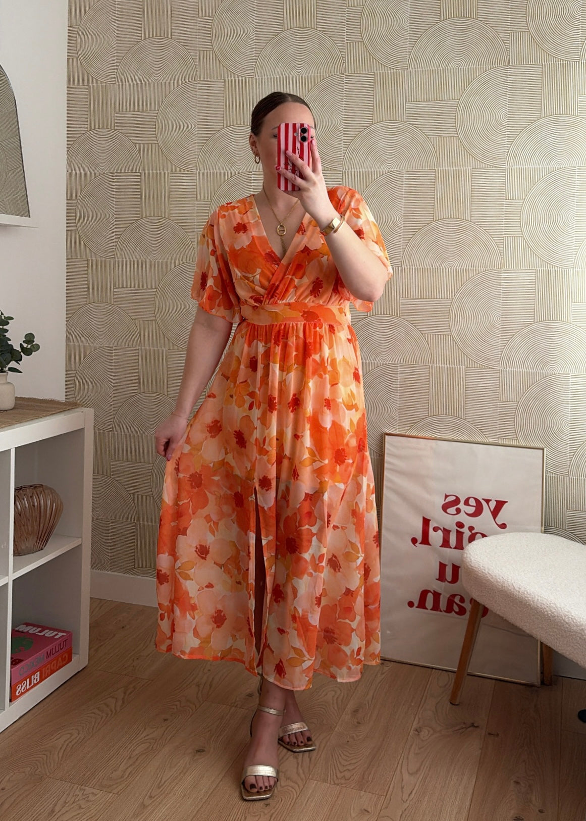 Robe longue orange - CARLA