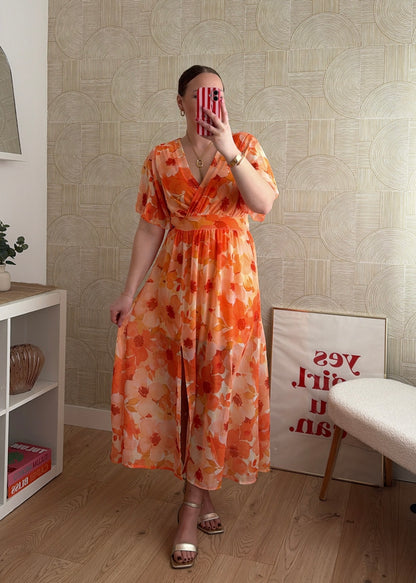 Robe longue orange - CARLA