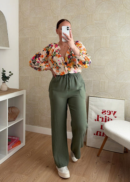 Pantalon kaki - GAZE DE COTON