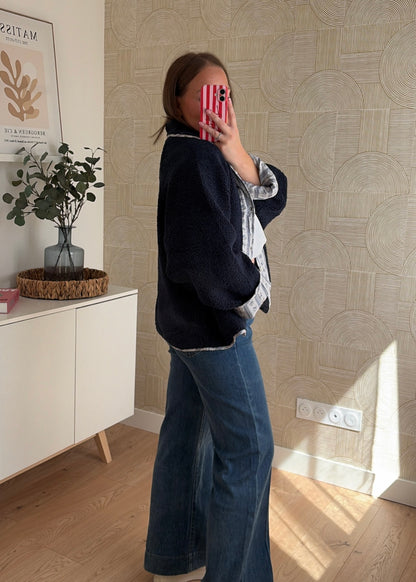 Veste réversible teddy navy - LORIA