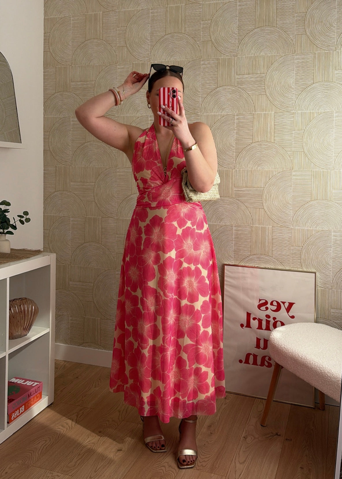 Robe longue corail - FLOWERS