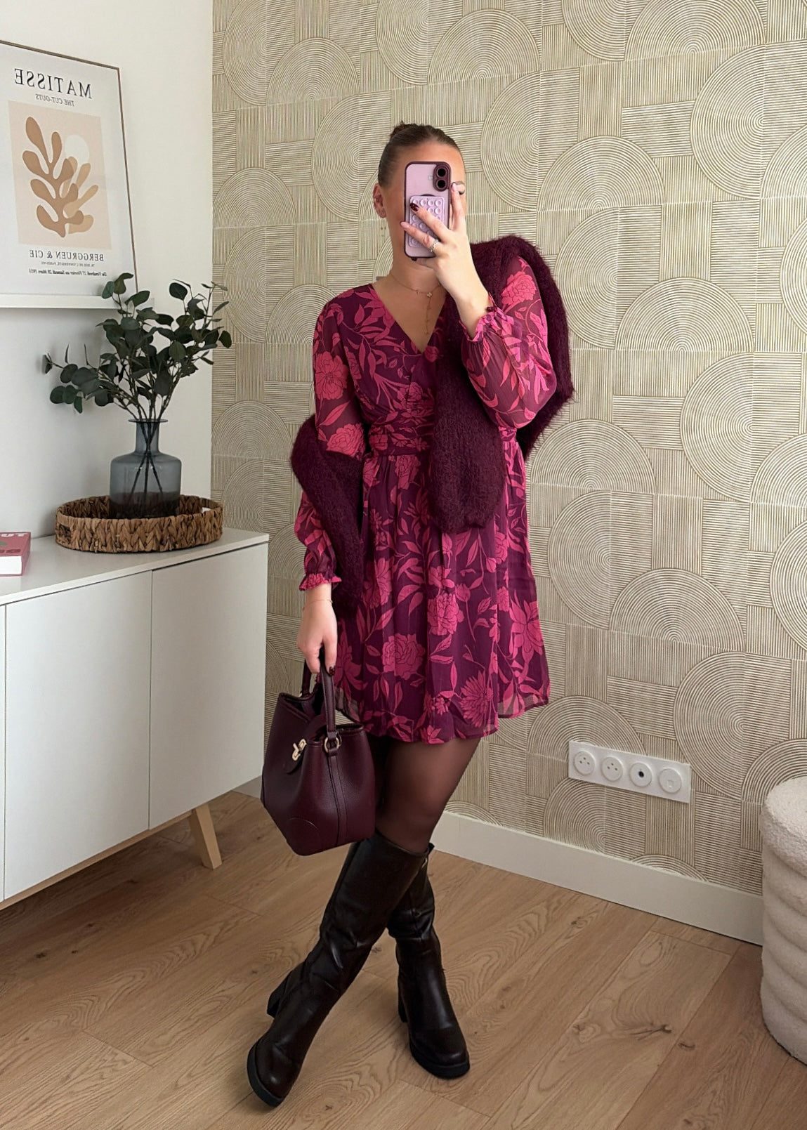Robe courte bordeaux - ALYAH