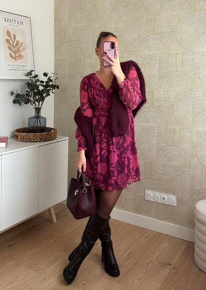 Robe courte bordeaux - ALYAH