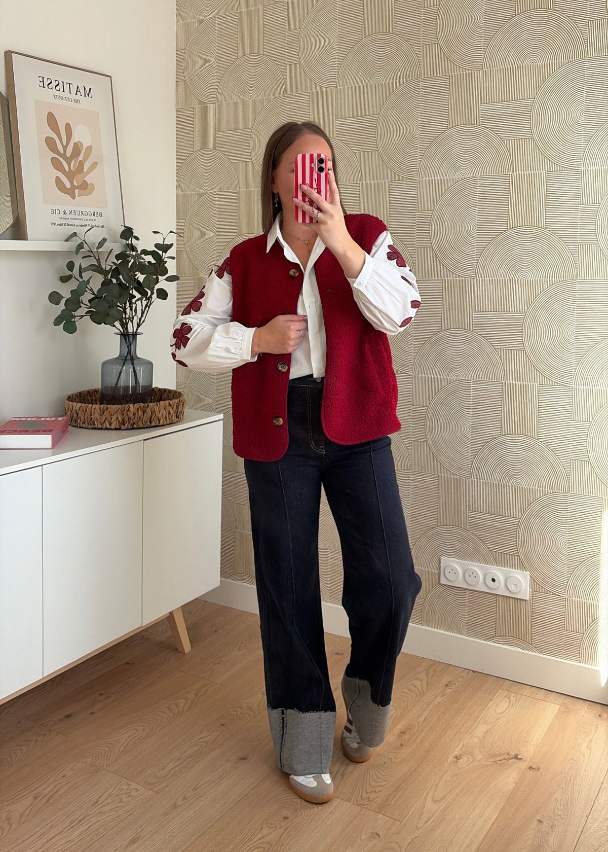 Gilet bouclette bordeaux - SHAUN
