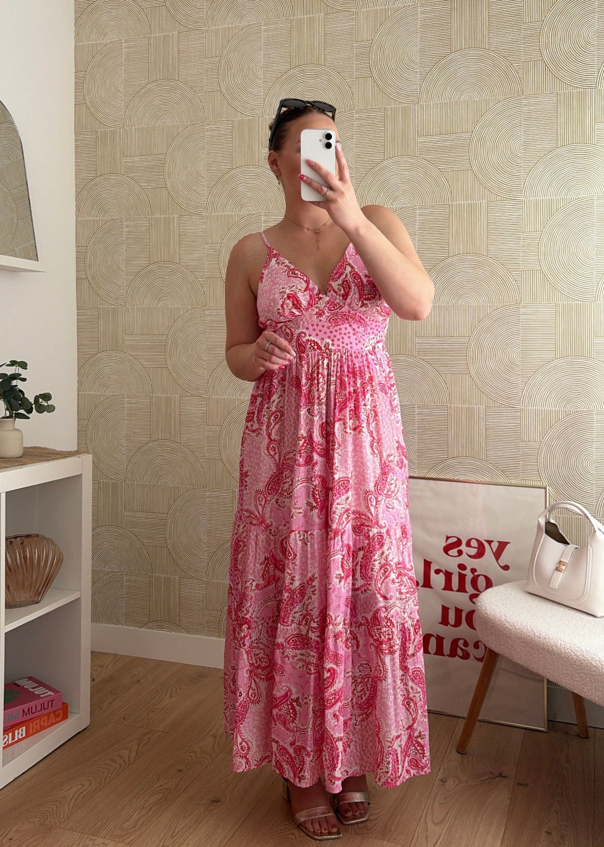 Robe longue bohème rose - AZURA