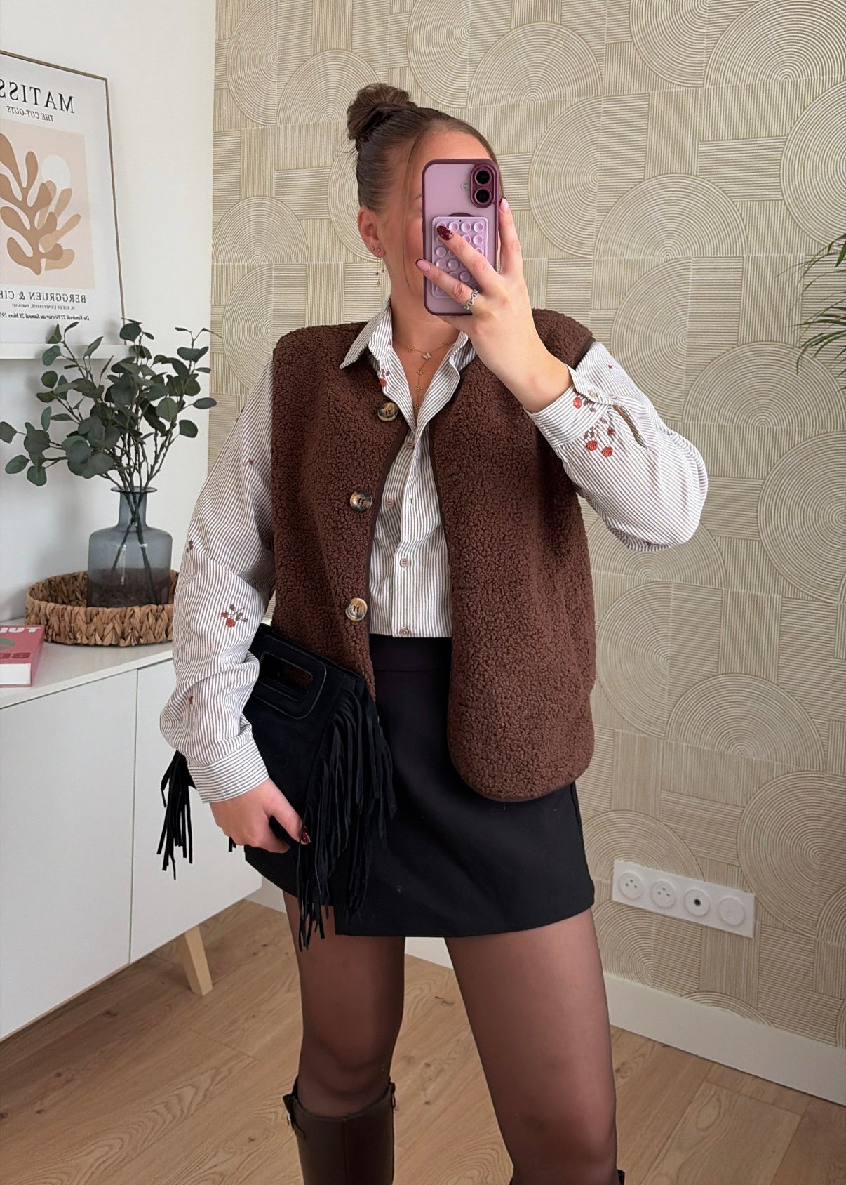 Gilet bouclette choco - SHAUN