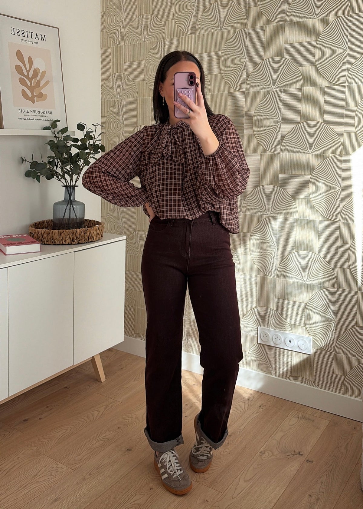 Jean wide leg choco - ARIA
