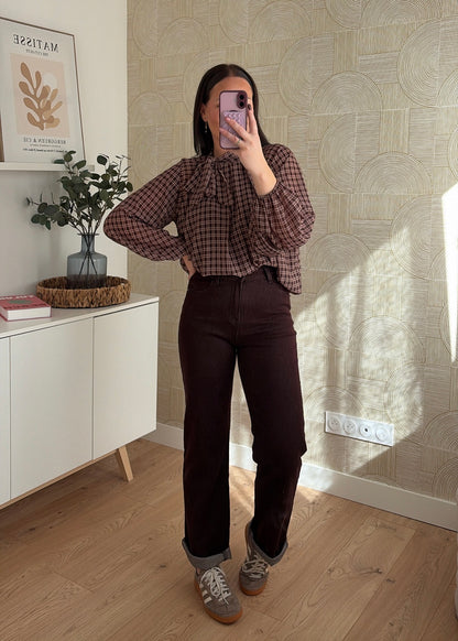 Jean wide leg choco - ARIA