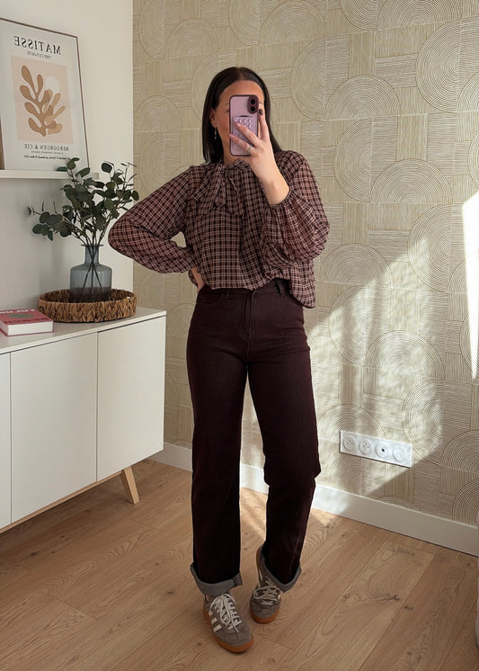 Jean wide leg choco - ARIA