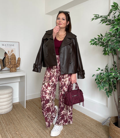 Pantalon plissée bordeaux - MOKA