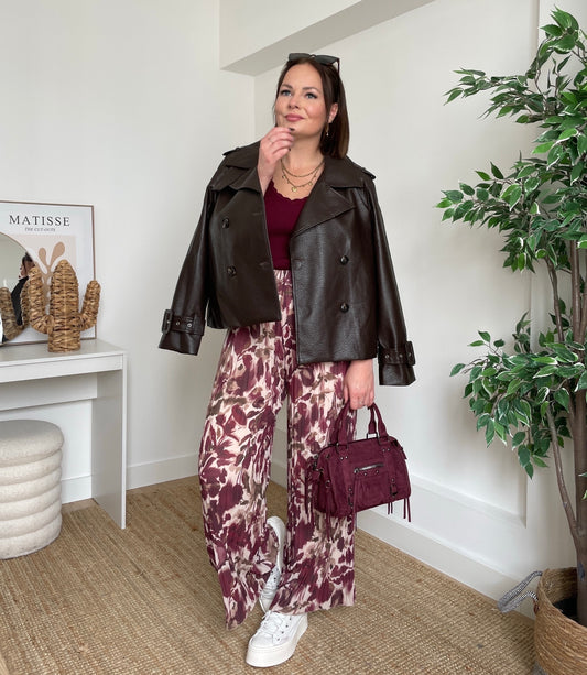 Pantalon plissée bordeaux - MOKA