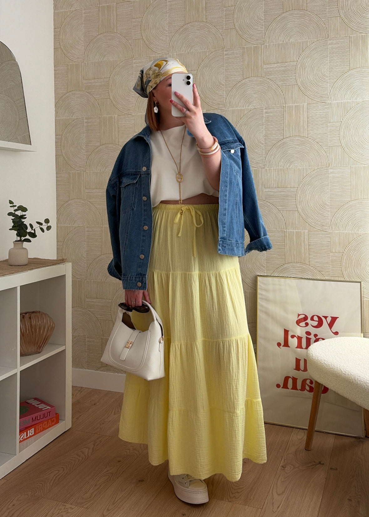 Jupe longue jaune - GAZE DE COTON