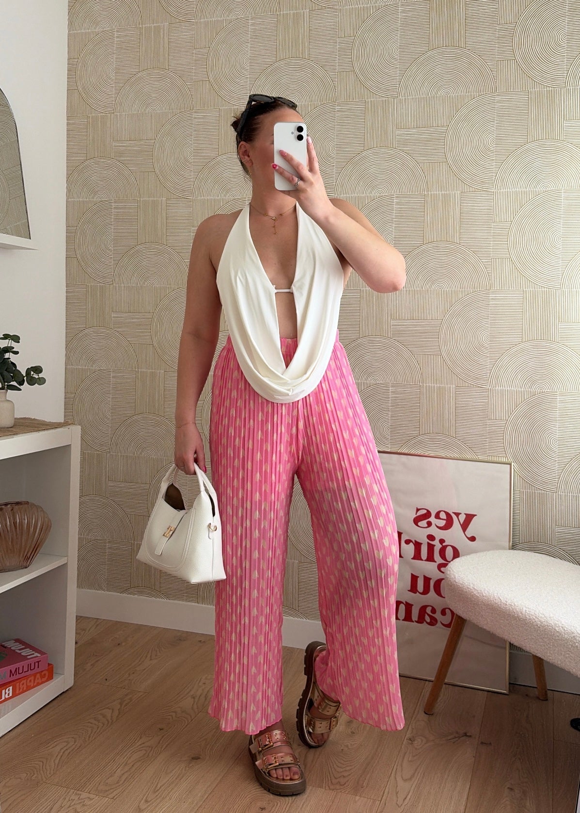 Pantalon plissé coeurs - LOVELY