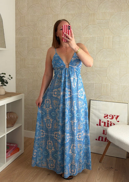 Robe longue bleue - SIENNA