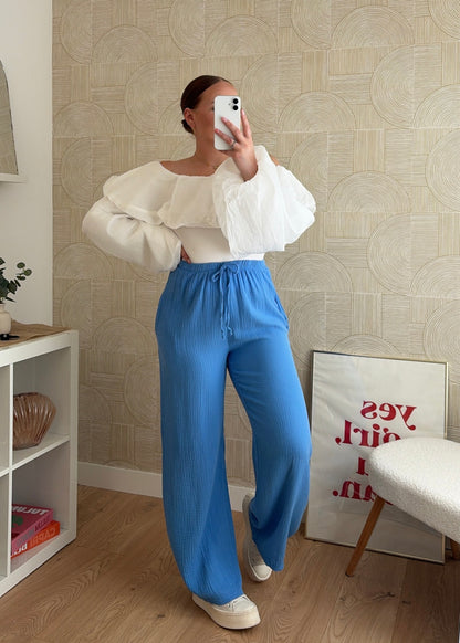 Pantalon azur - GAZE DE COTON
