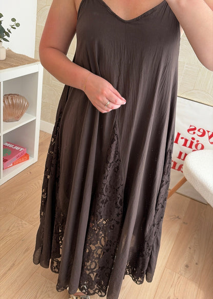 Robe dentelle choco - CALIPSO