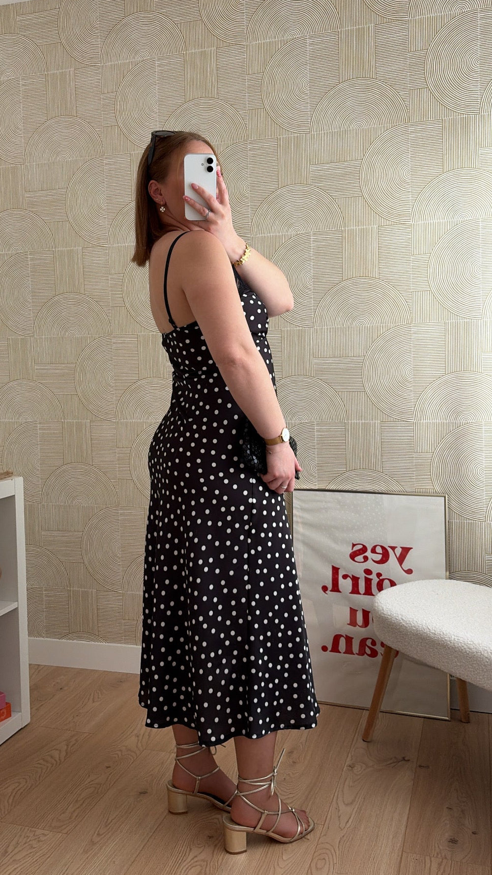 Robe longue à pois noir - NIRMA