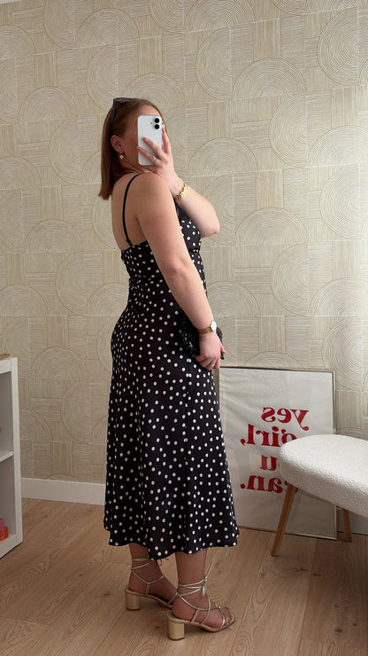 Robe longue à pois noir - NIRMA