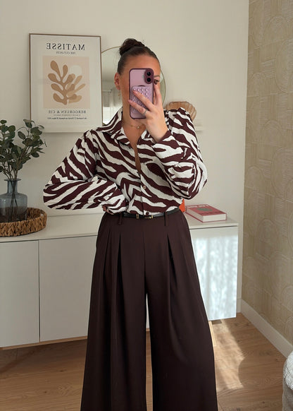 Pantalon choco - PALAZZO