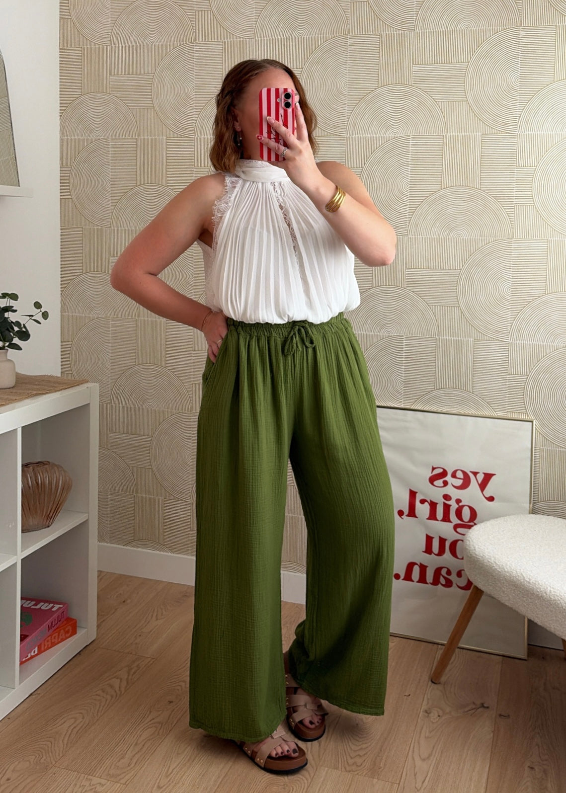 Pantalon olive - GAZE DE COTON