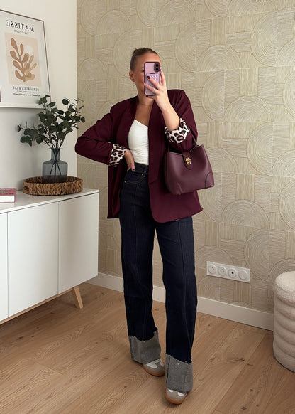 Blazer bordeaux à revers - LEO