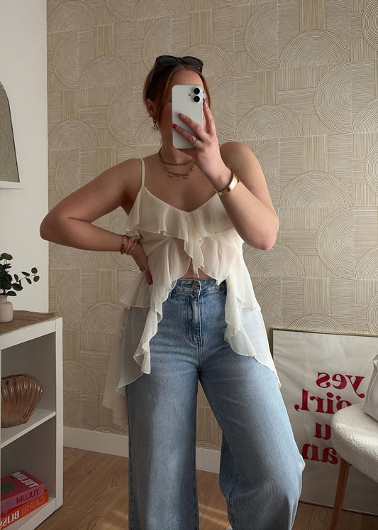 Top asymétrique blanc - PAULA